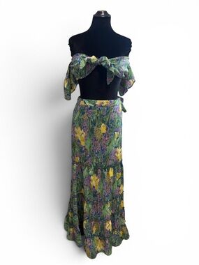 Luxxel Floral Maxi Tiered Skirt Set